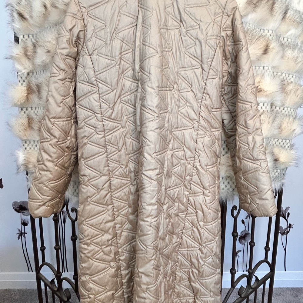 Jones New York Beige Quilted Puffer Coat